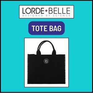 NWT Lorde + Belle LB Black Canvas Tote Bag - Use for Skincare & Purse! MSRP $39